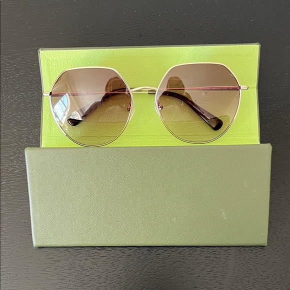 Longchamp Gold and Brown Sunglasses for Women NWT main image 4